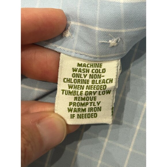 Orvis Check Plaid Long Sleeve Button Front Shirt Blue White Sz XXL Formal Office - Picture 6 of 9